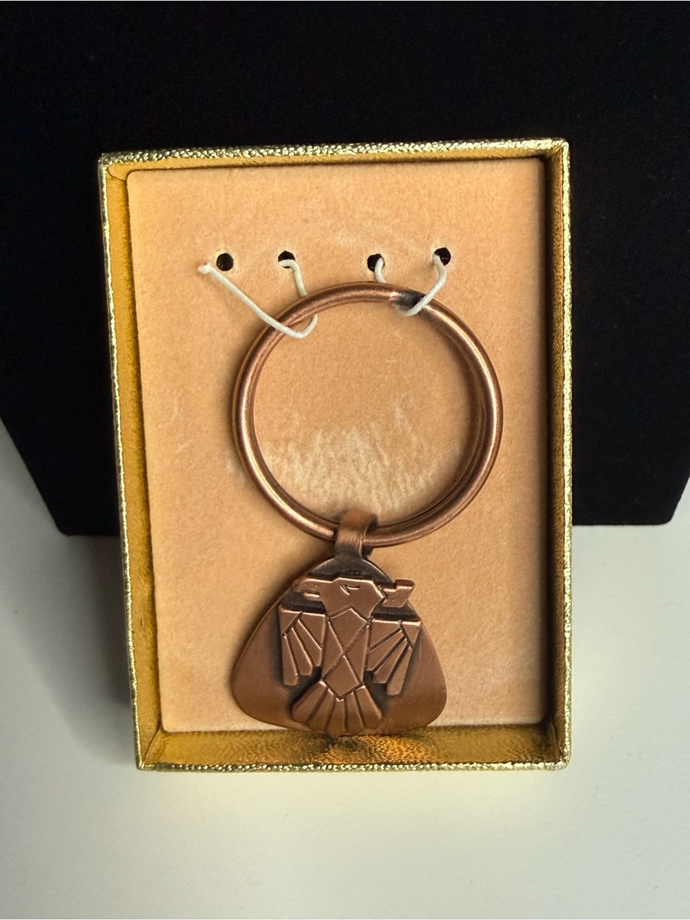 Thunderbird solid copper keychain